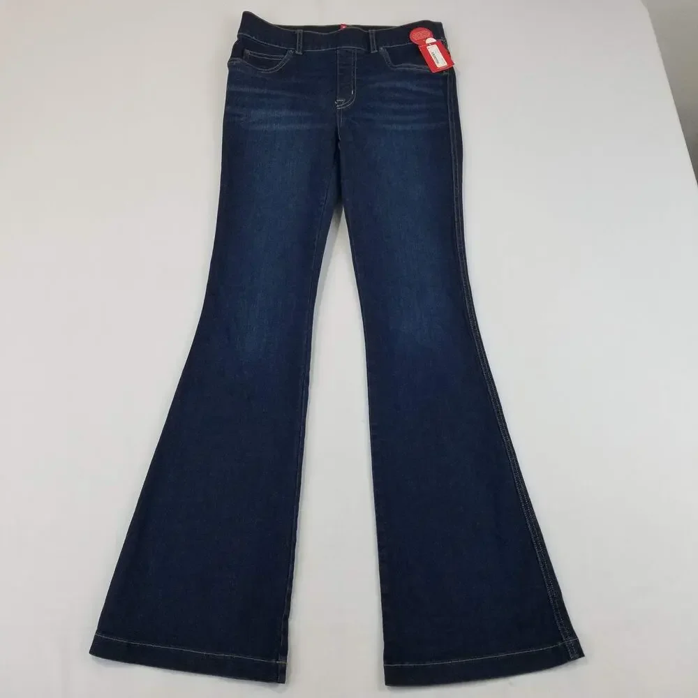 Spanx Jeans Womens Small Petite Midnight Shade Flare Dark Wash Denim 20327Q NWT - Picture 11 of 11